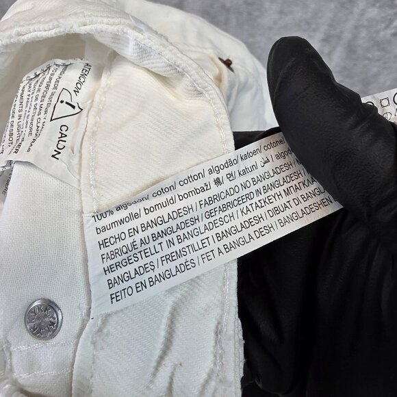 Zara Shorts Womens 6 White High Rise Denim Button Fly Raw Hem Cutoff Cotton - Picture 10 of 10